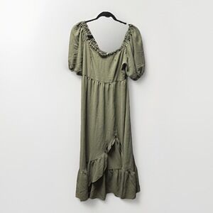 Just Found Smocked Puff-Sleeve Maxi Dress XL Cottagecore Coquette Milkmaid